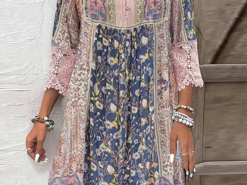 Orla™ – Boho-Chic Gemusterd Jurk