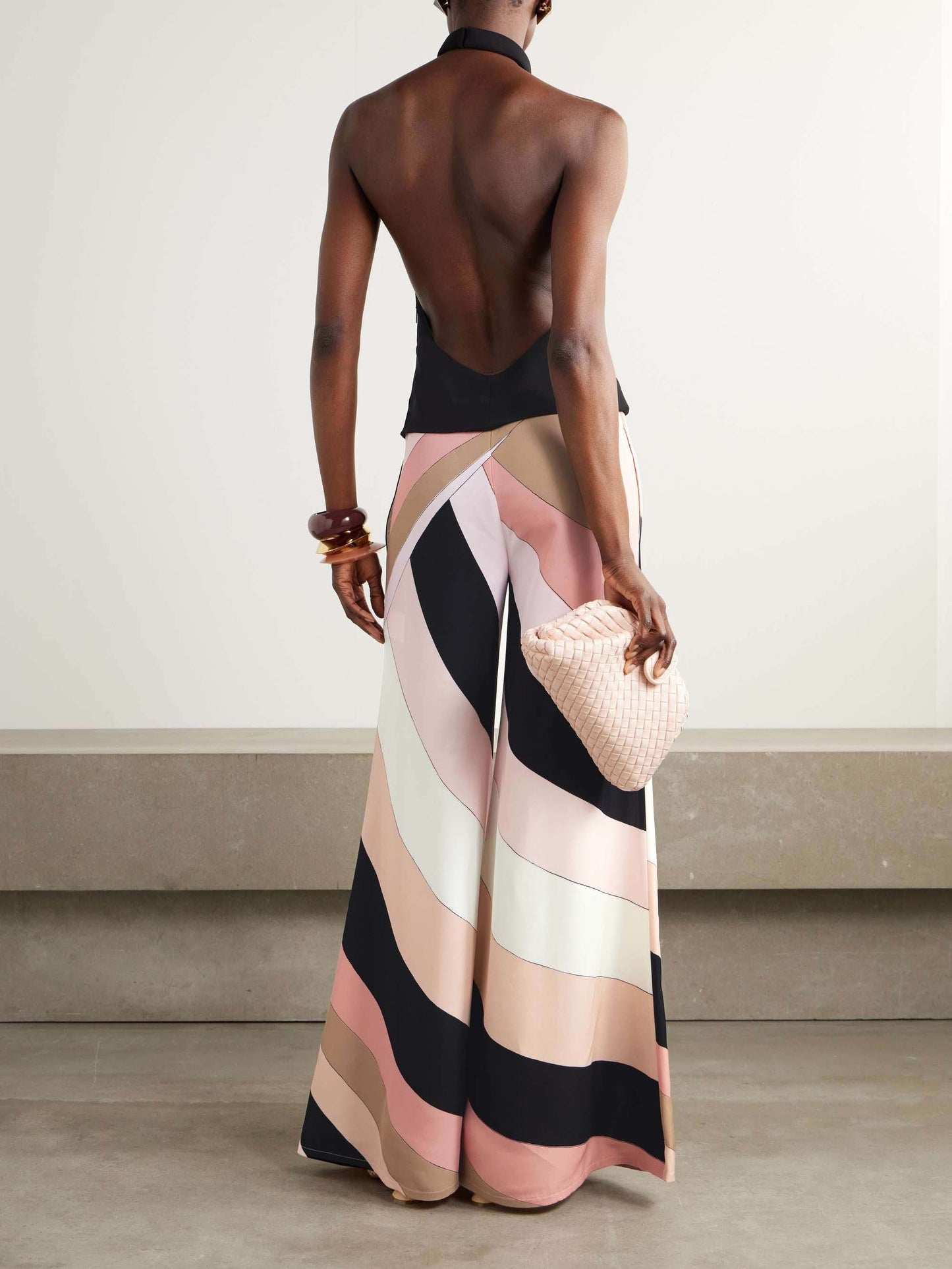 Elegante Gestreepte Halter Jumpsuit