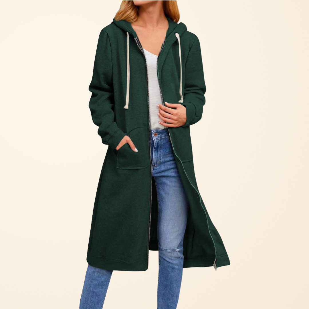 Élise | Oversized lang vest met rits