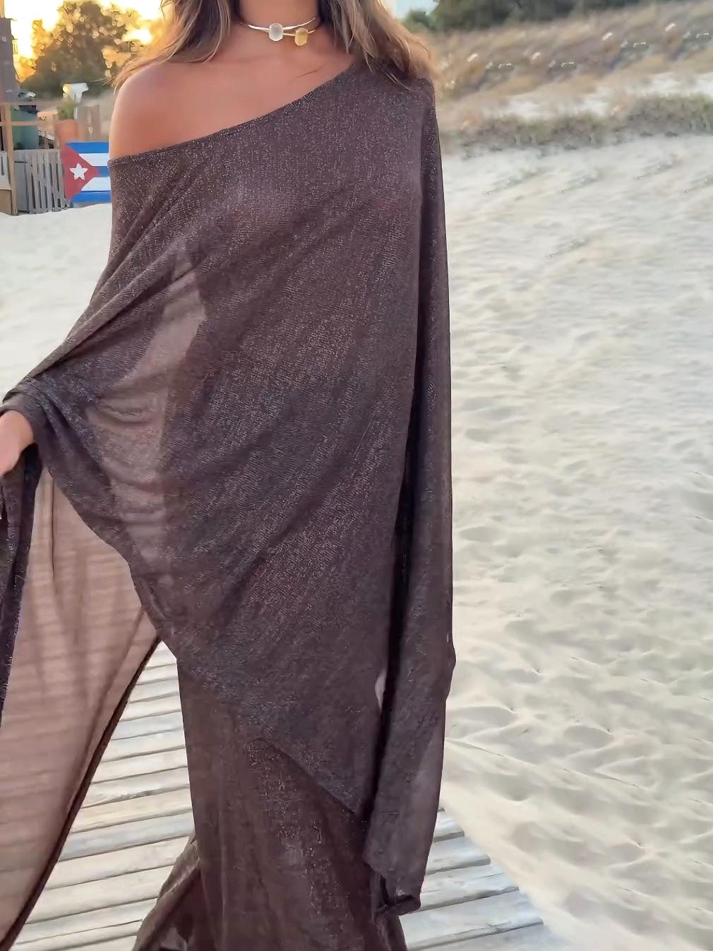 Exquise Asymmetrische Shawl Broek Twee-Delige Set