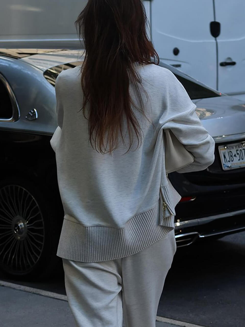 Classic Double Soft Turtleneck Side Zipper Sweatshirt en Elastische Taille Met Zakken Losse Broek Set