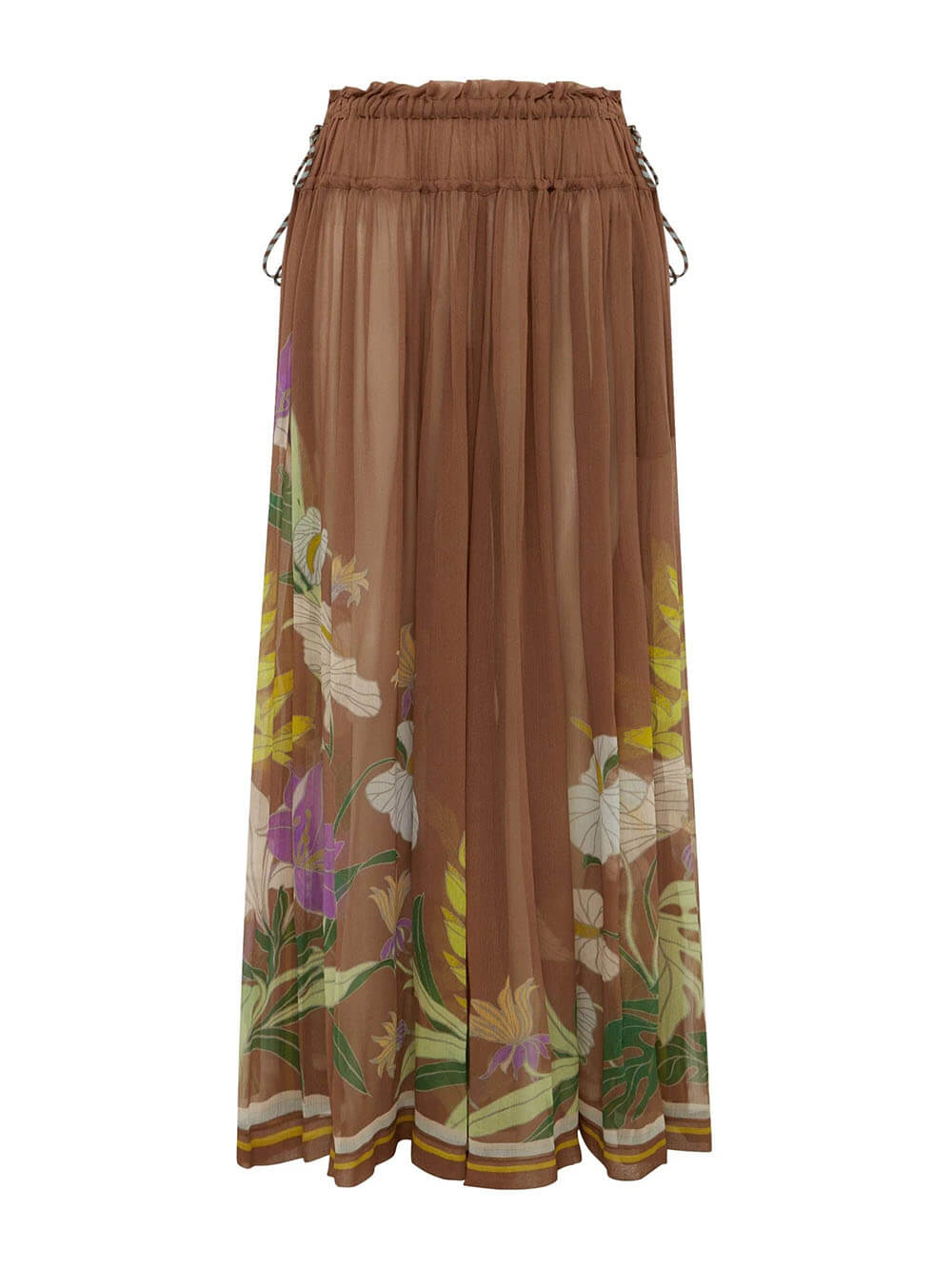 Exquise Rimpel Verstelbare Schouderband Camisole met Touwsluiting Split Wijde Pantalon Set