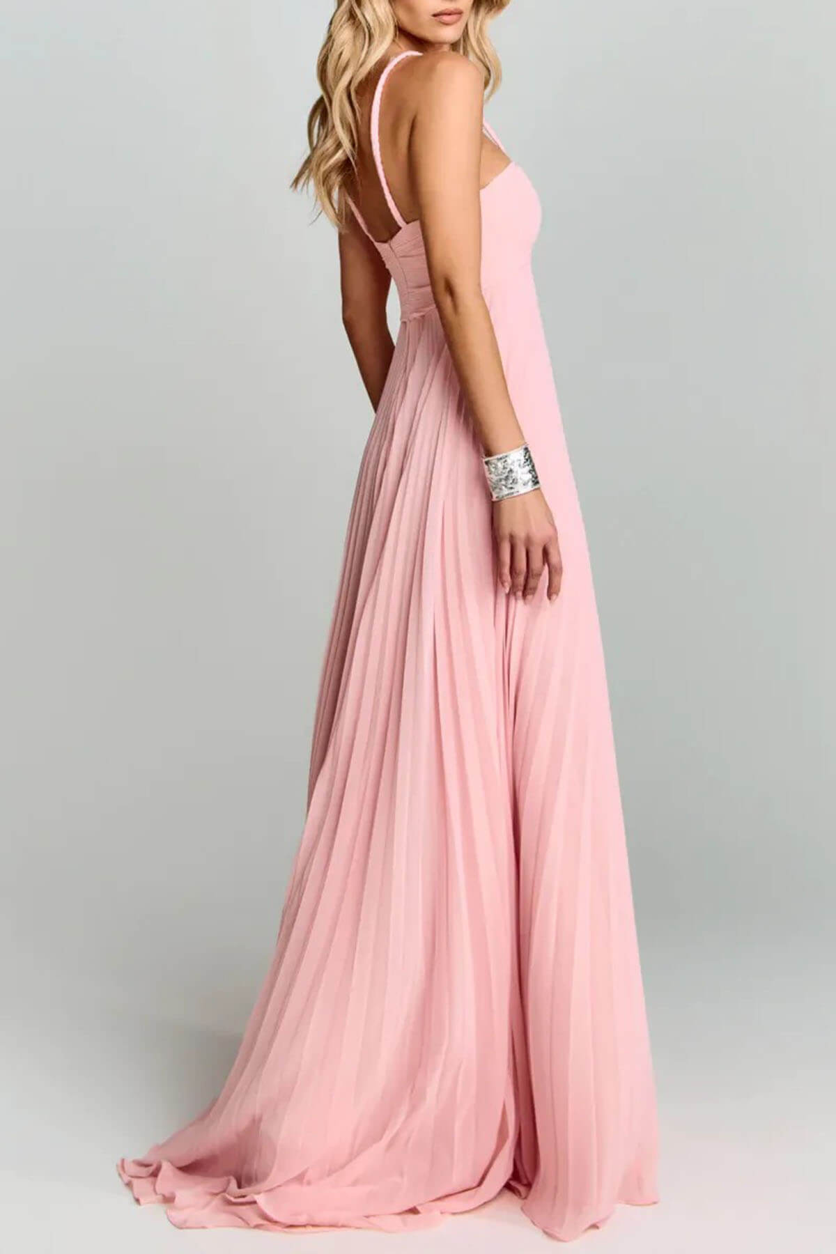 Elegante Off-Shoulder Rimpel Geweven Halslijn Feest Maxi Jurk
