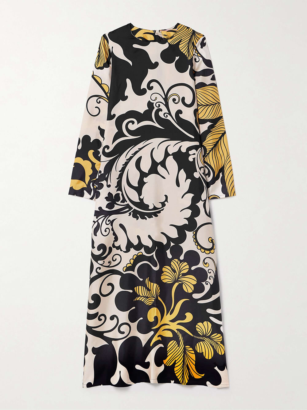 Unieke Satijnen Swing Print Twill Midi Jurk