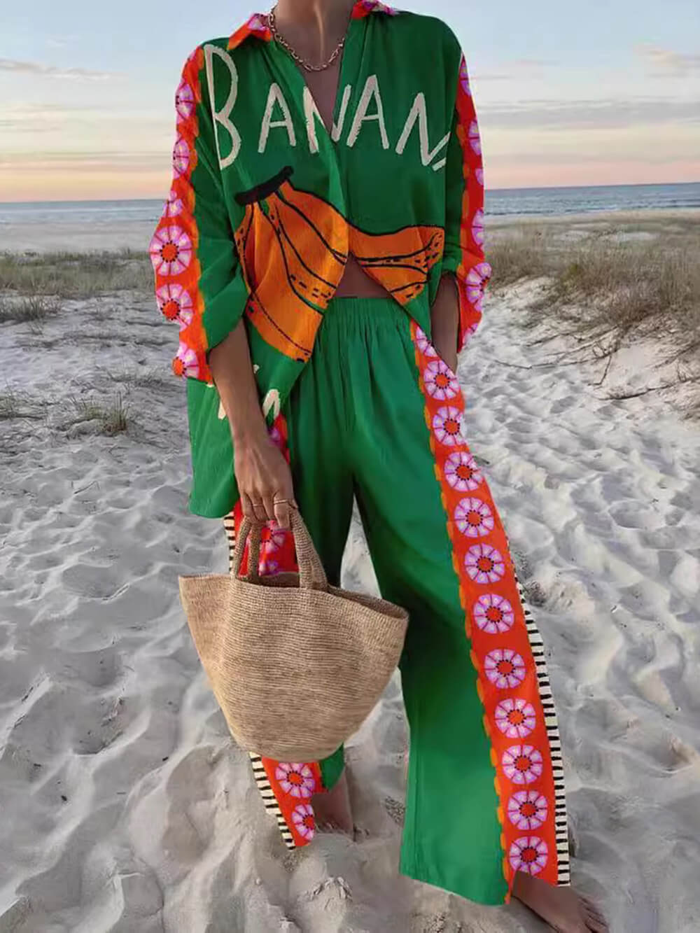 Unieke en Modebewuste Banaanprint Vakantie Set