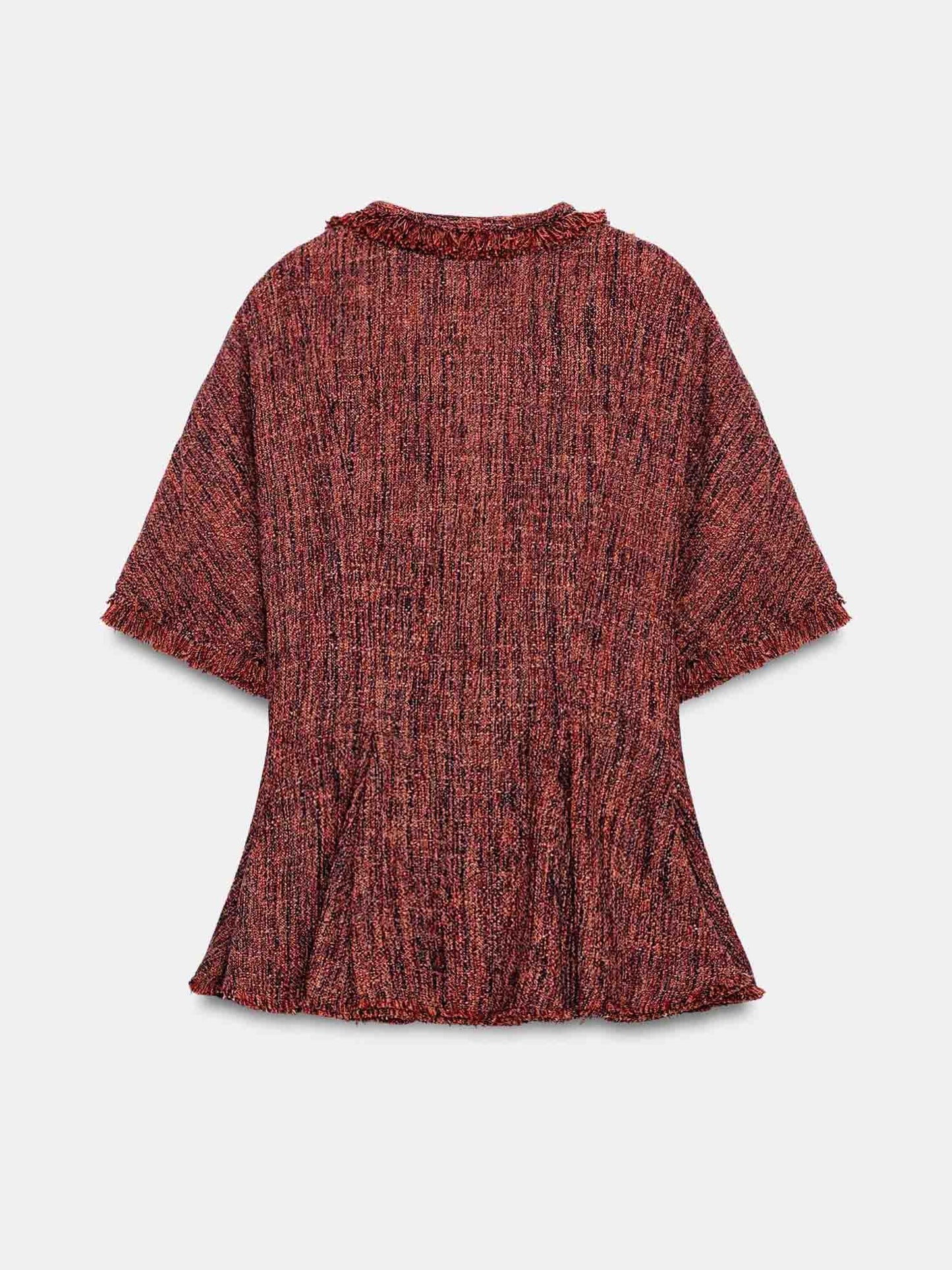 Tweed Peplum Top & Zwarte Shorts Twee-Delige Set
