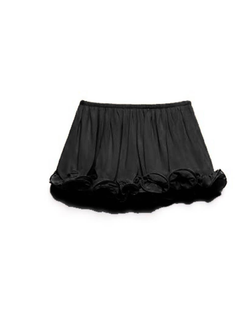 Exquise Chiffon Ruffle Rugloze Asymmetrische Top & Relaxed Shorts Set met Elastische Taille