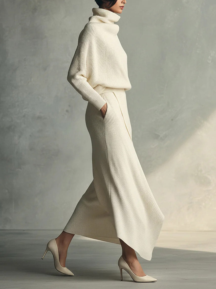 Casual Coltrui en Asymmetrische Rok Set
