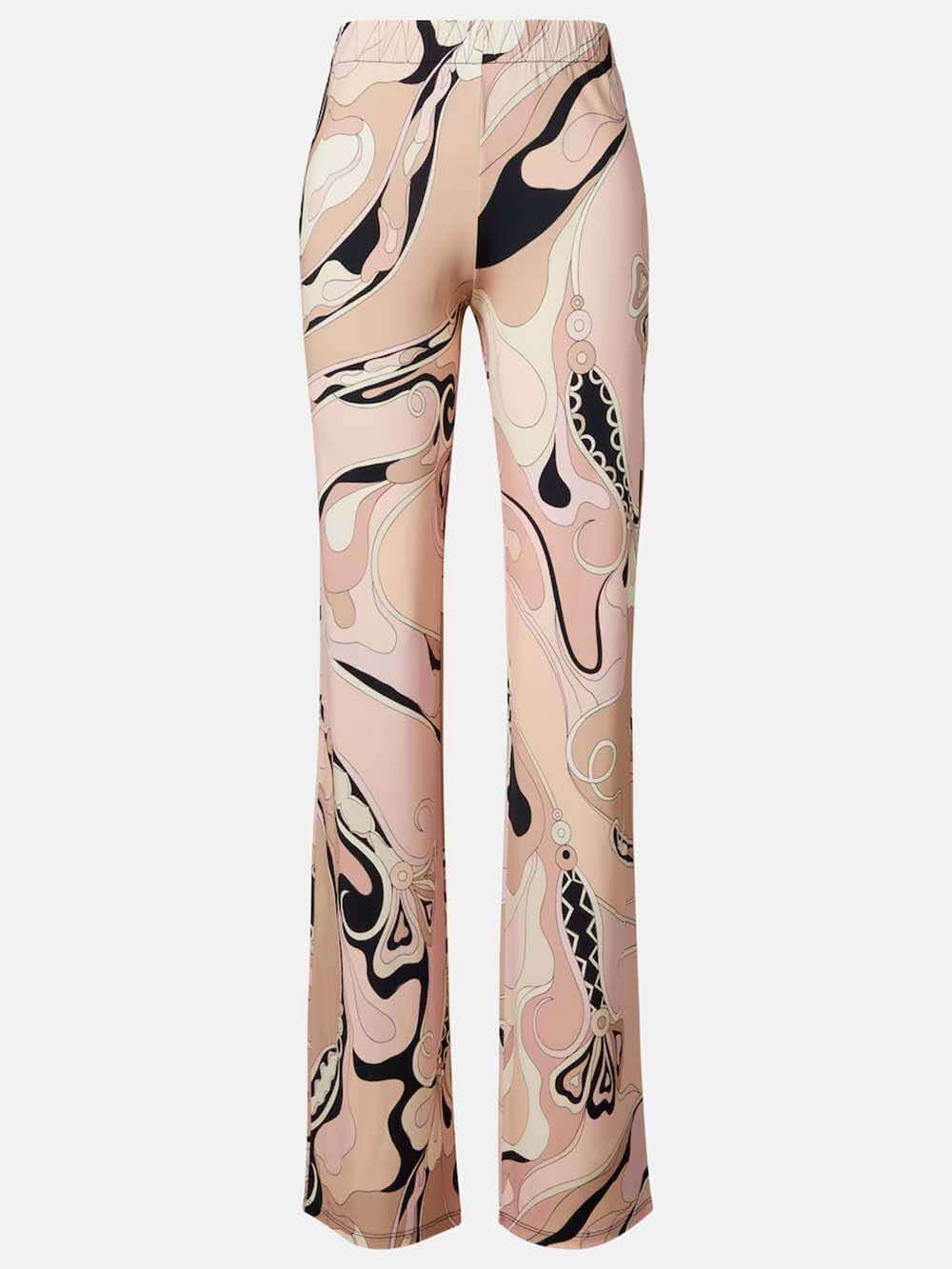 Unieke Bloemenprint Fitted Overhemd & Elastische Taille Rechtpijpen Broek Set