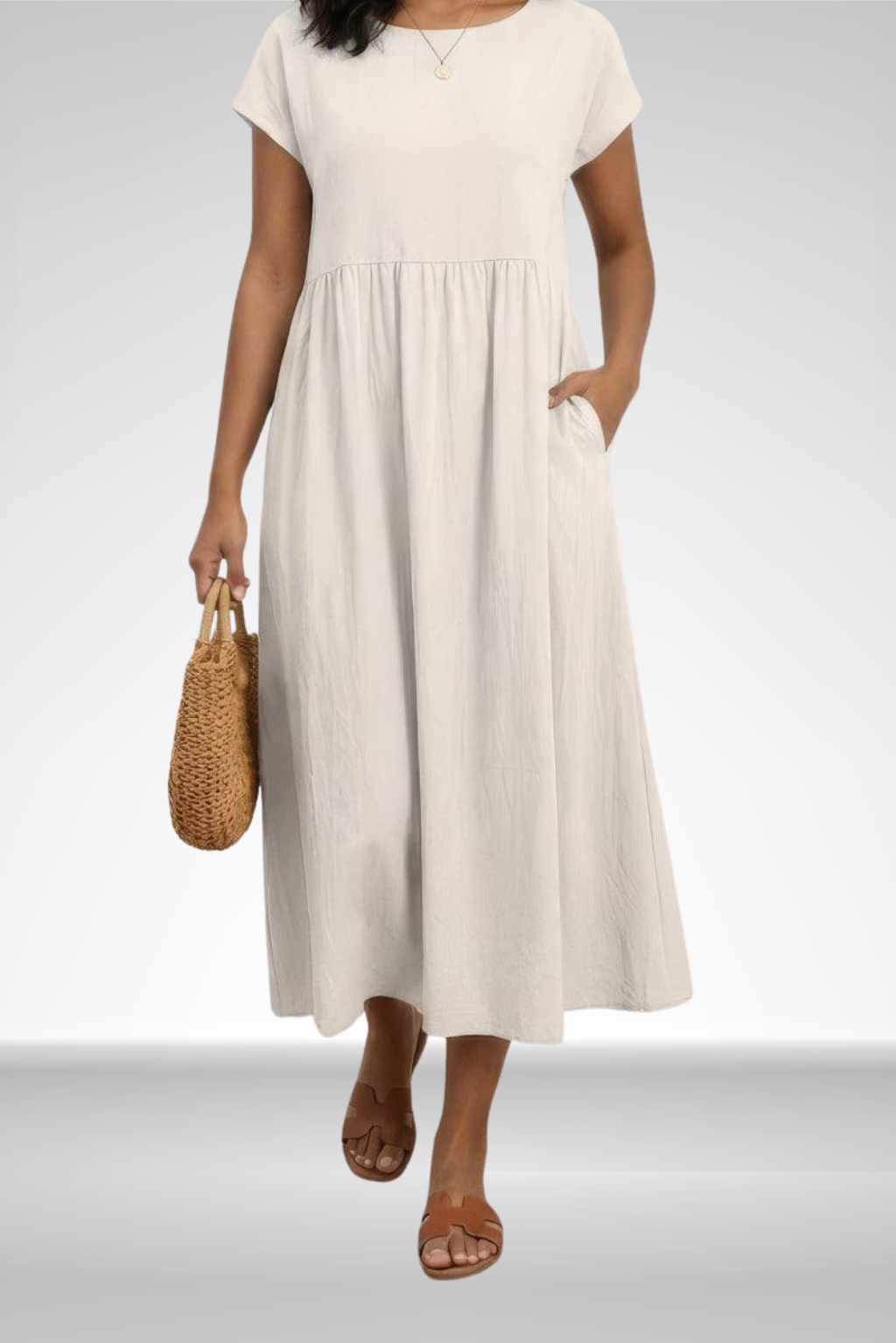 Taylor | Geplooide Midi Jurk