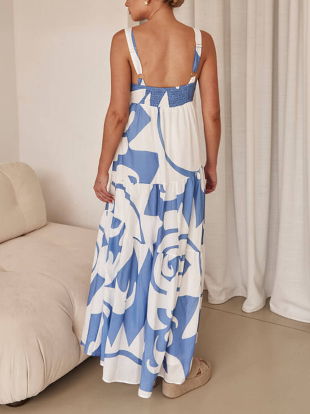 Bohemian Geometrische Print Maxi Jurk