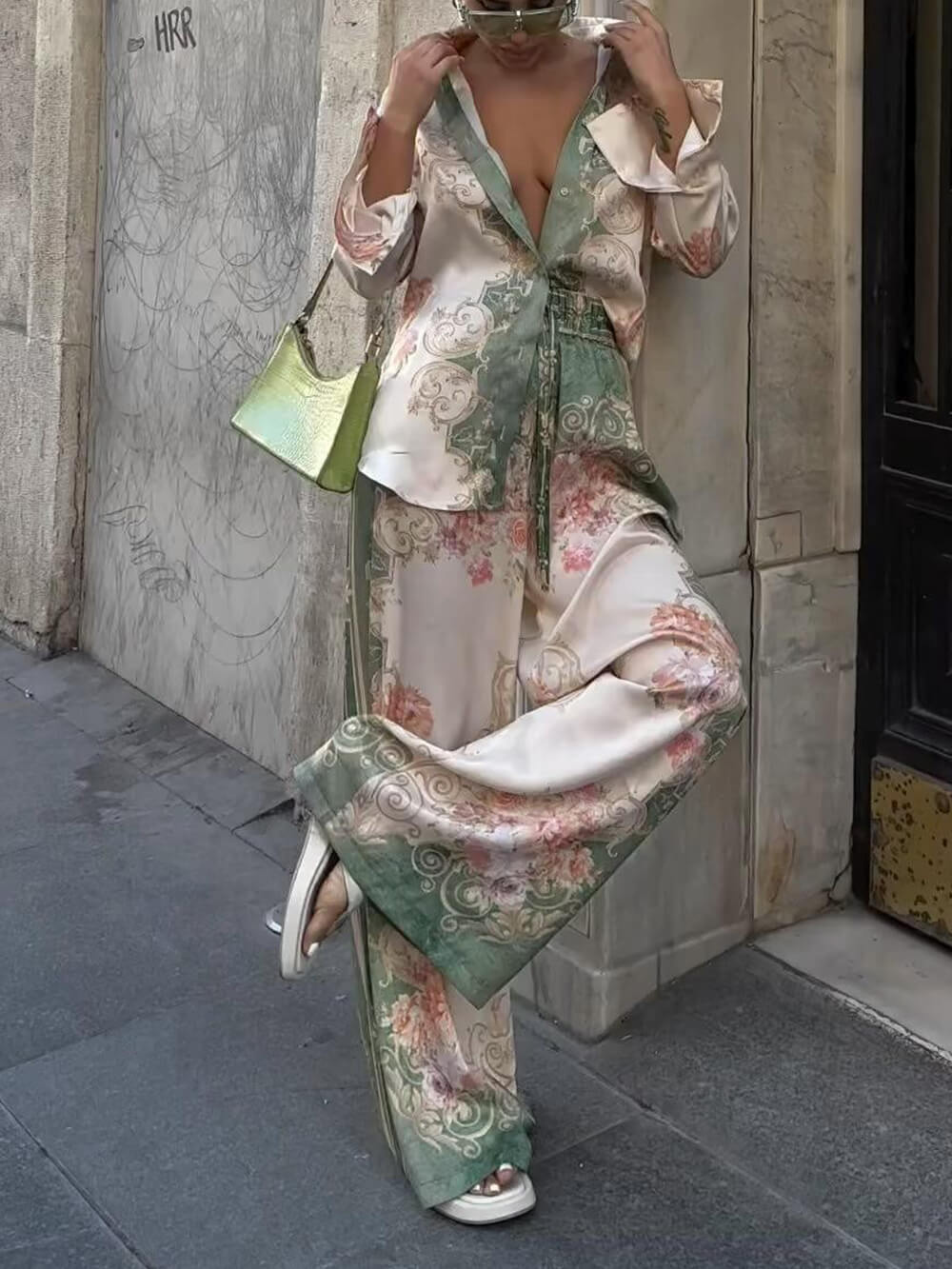 Unieke Bloemen Losse Print Oversized Shirt