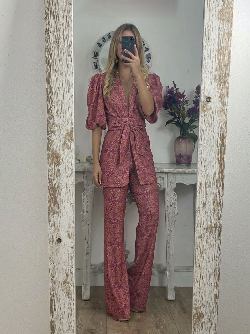 Casual Etnische Stijl Gedrukte Uitlopende Broek