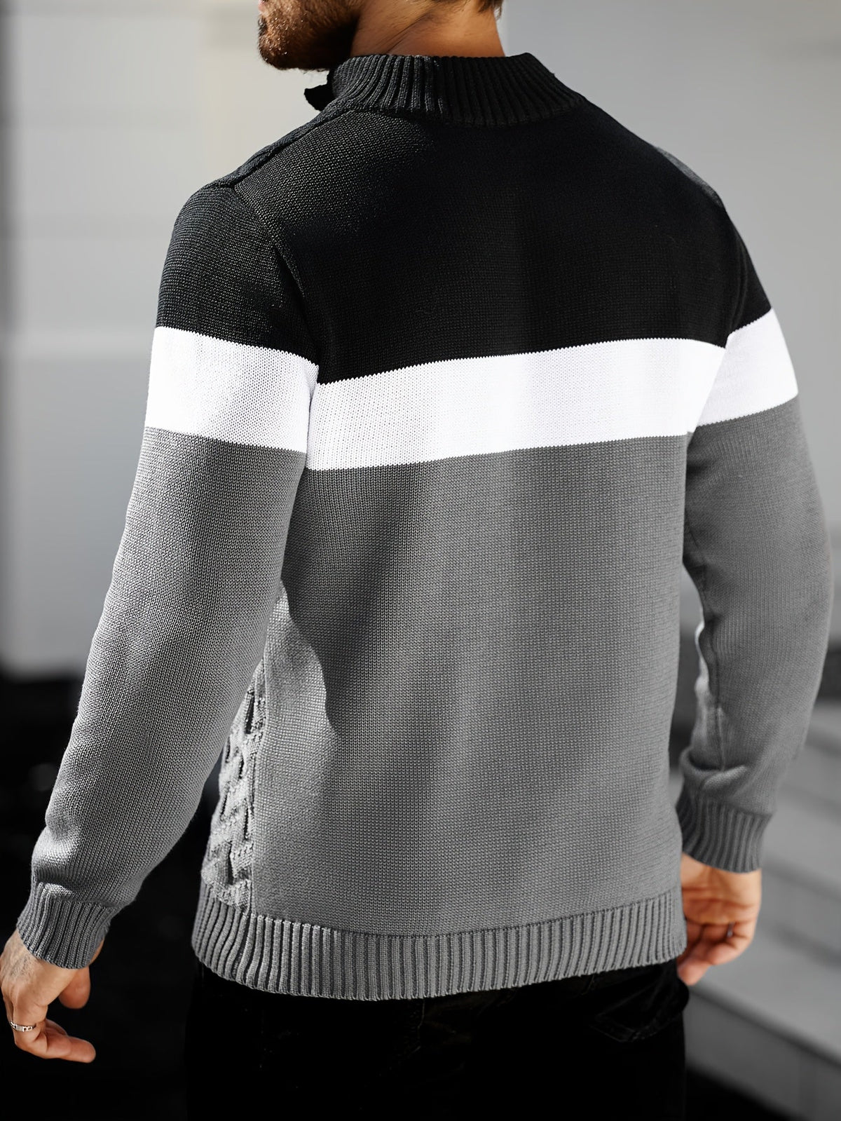 Lilfad - Casual trui met hoge kraag, gebreid