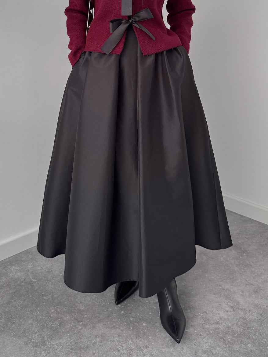 Elegante Cape-Schouder Shirt En Asymmetrische A-Lijn Midi Rok Set