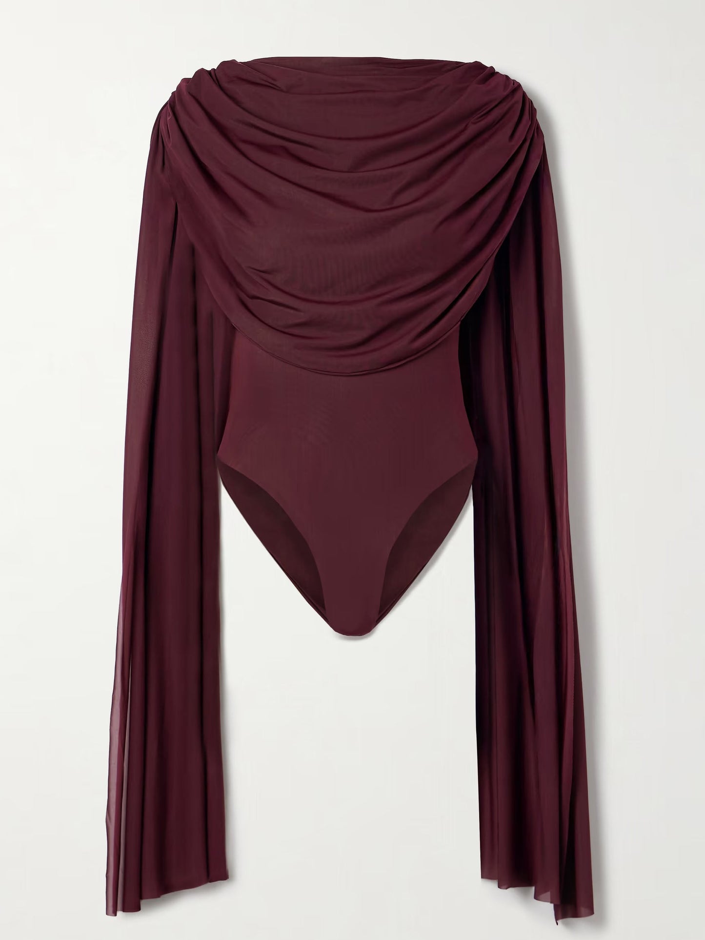 Elegante Drapé Top En Wijde Nep Leer Broek Twee-delige Set