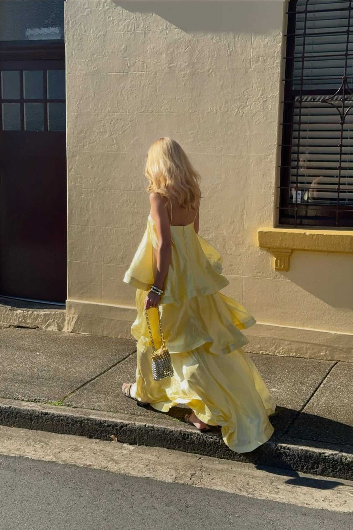 Elegante Maxi-jurk met Drie Laagjes Ruffles