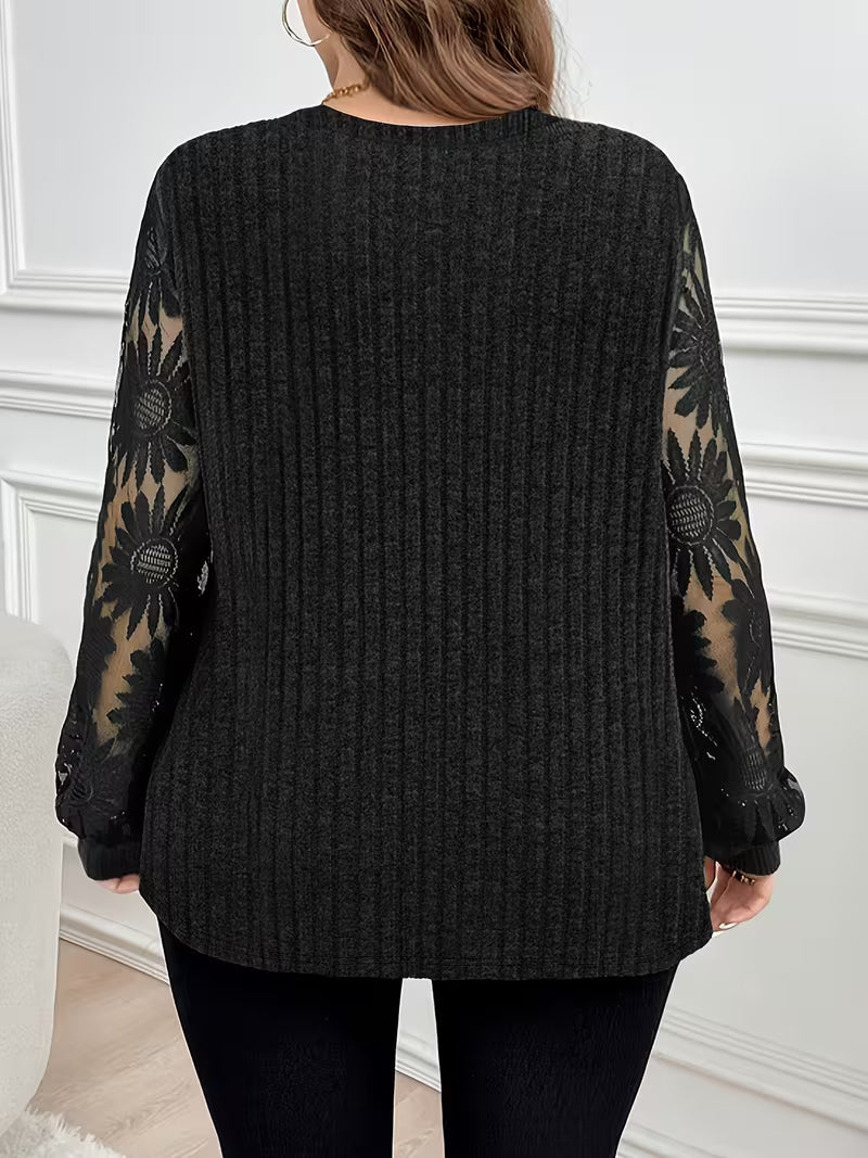 Suchinda - T-shirt met lange mouwen en dubbellaagse kanten sluiting