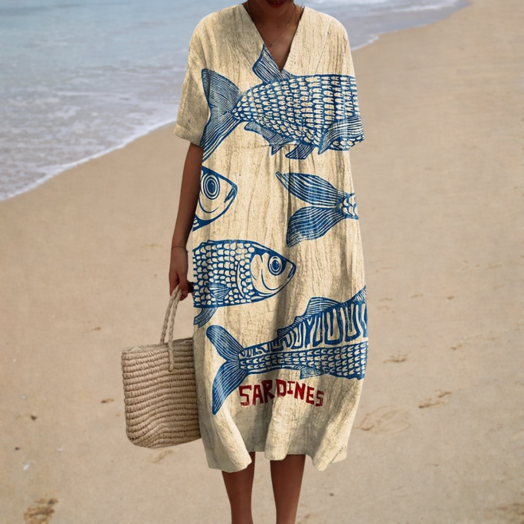 Cristiana | Midi Artistiek Jurk