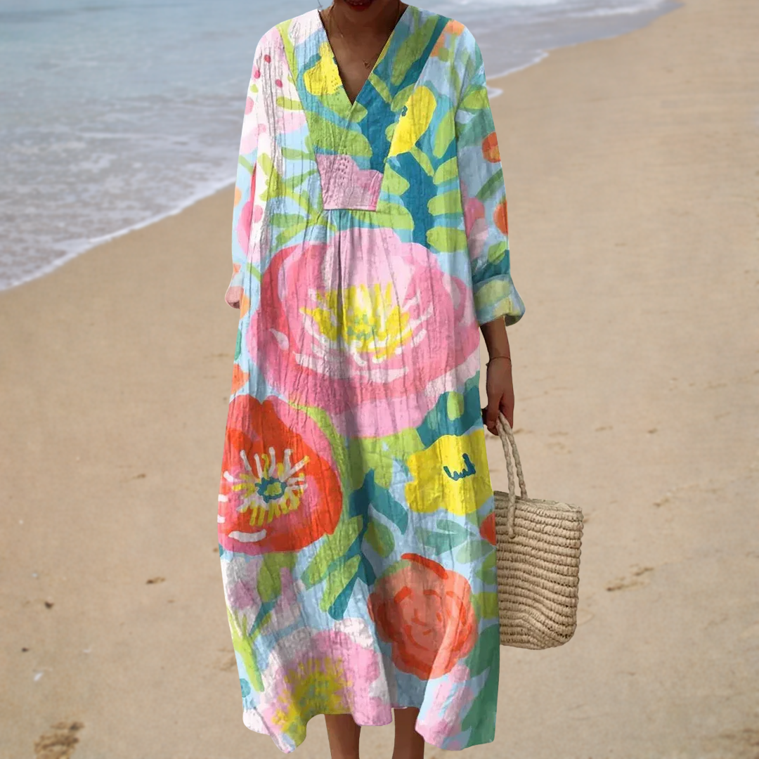 Katia | Lange Bloemen Boho Jurk