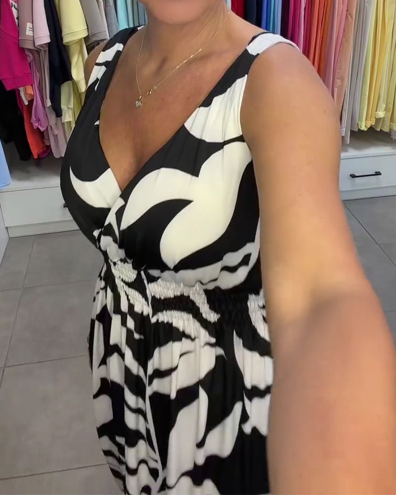 Kealia - Jurk met bloemenprint en gesmokte taille