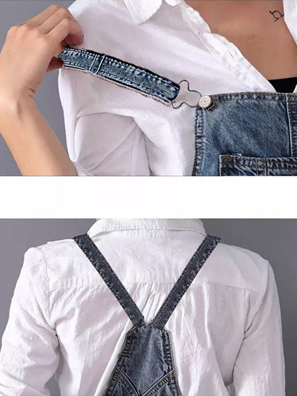 Frayla™ – Versleten Jeansjurk met Split Achter