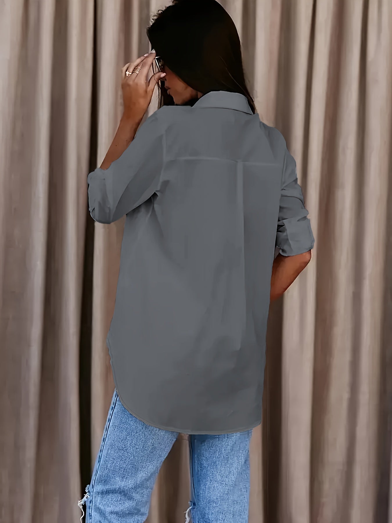 Button-Down Kantoork shirt - Halfdoorzichtig Ontwerp & Lichtgewicht Stof