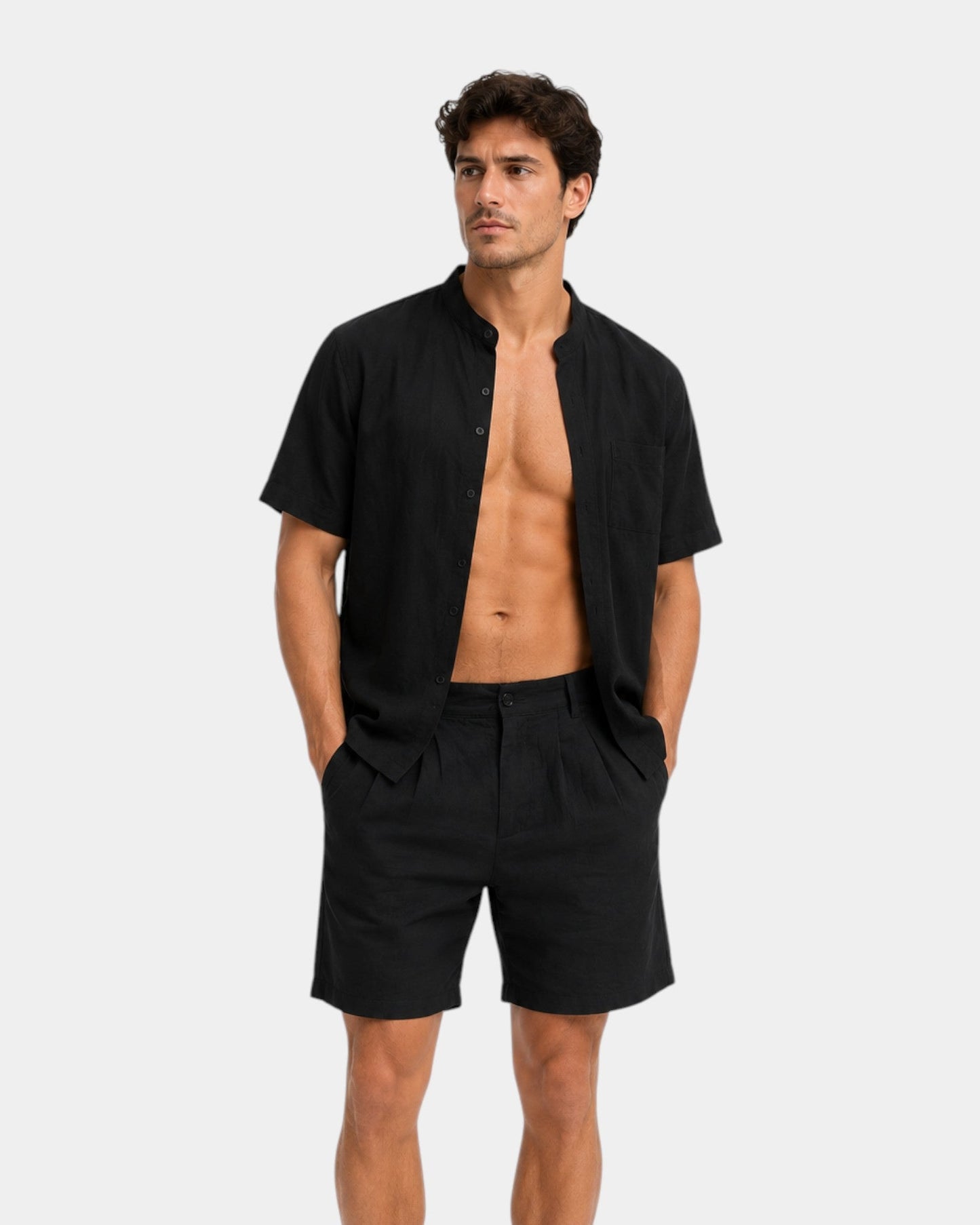Alexandre | Set bestaande uit korte broek en overhemd van 95 % linnen