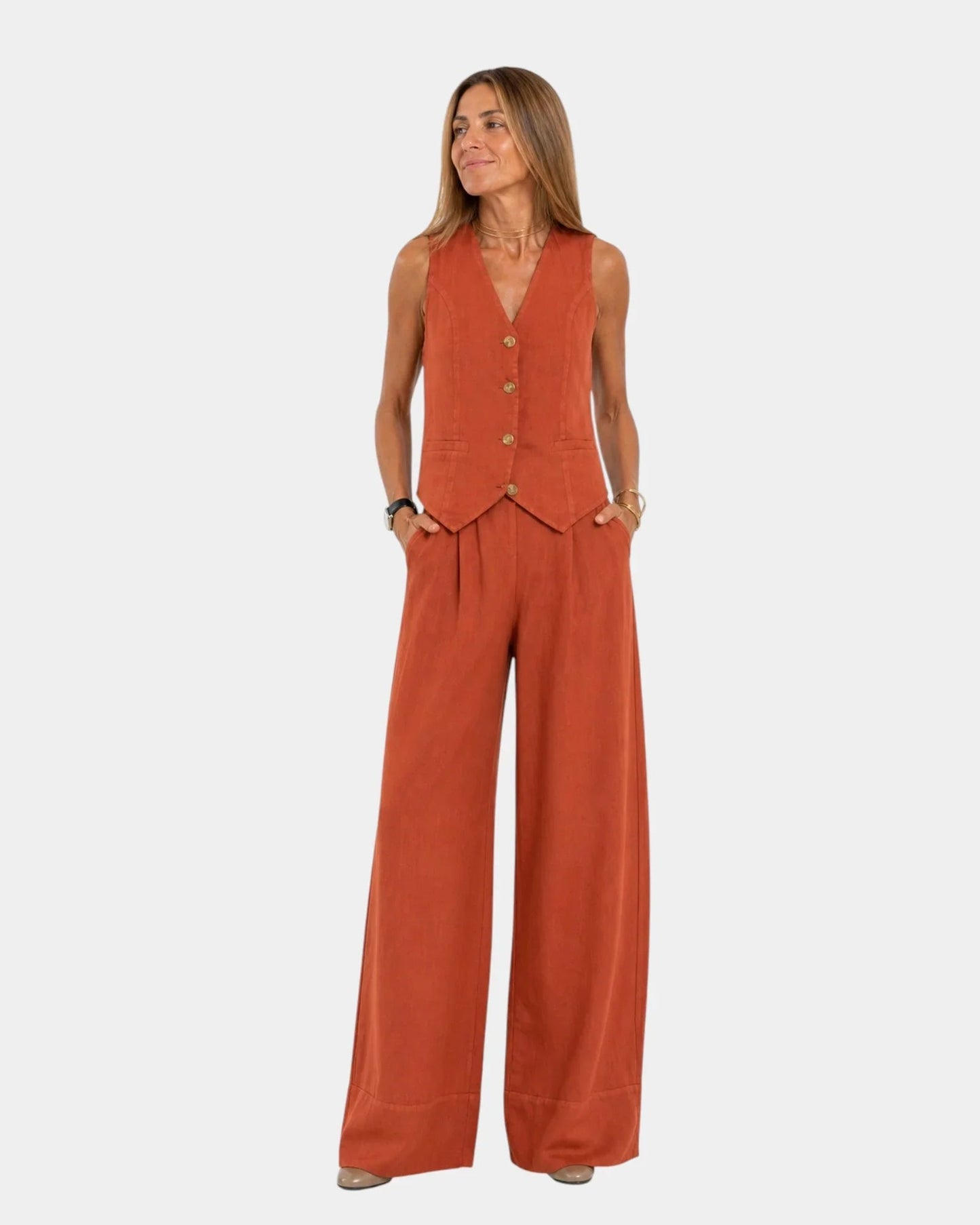 Assia | Set van mouwloos vest en broek