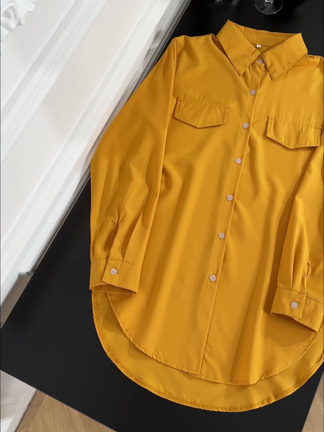 Effen Knopsluiting Shirt - Valse Zakken & Ademend Materiaal