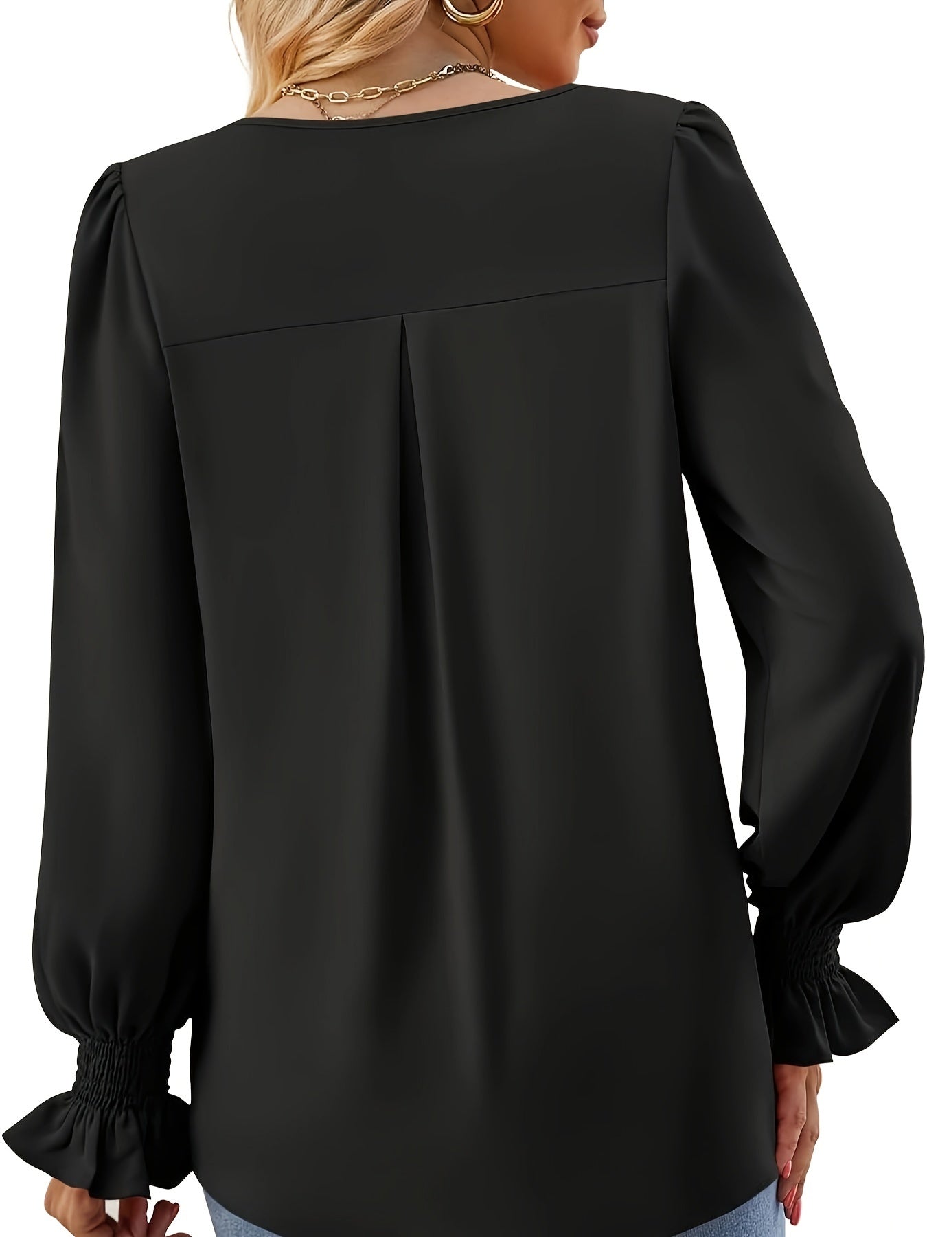 Fuchsia V-Hals Chiffon Blouse - Lange Mouwen & Lichtgewicht Ontwerp