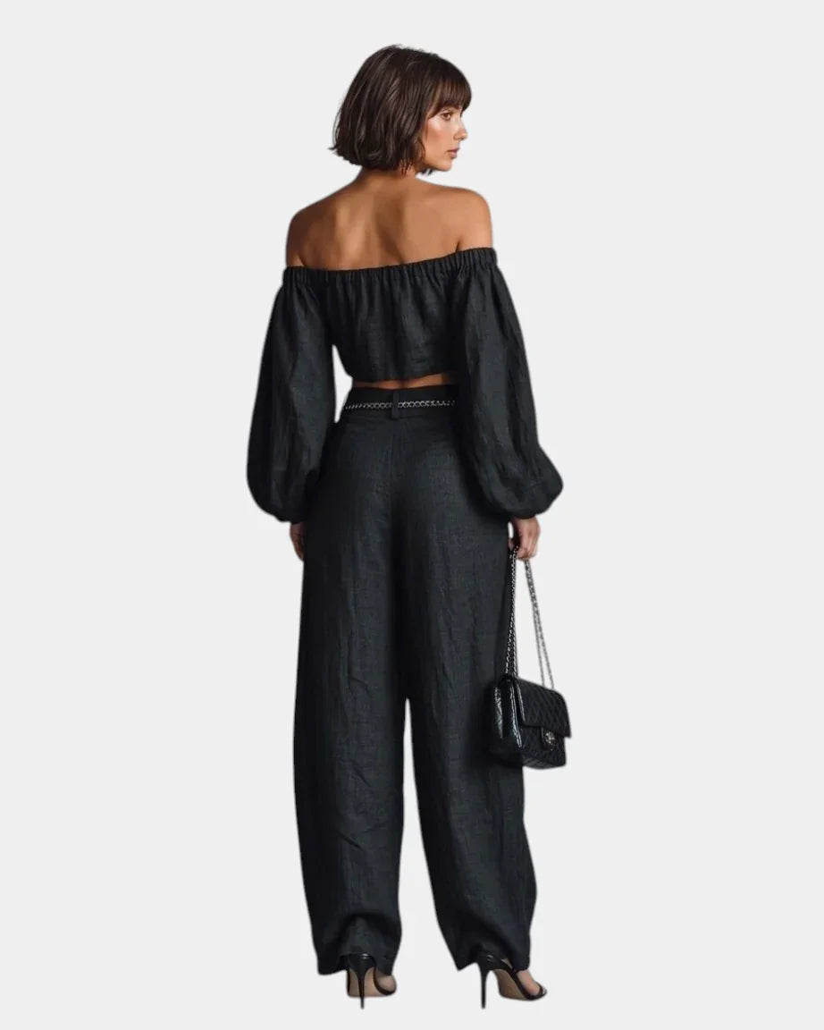 Cíntia | Off-shoulder set met brede broek