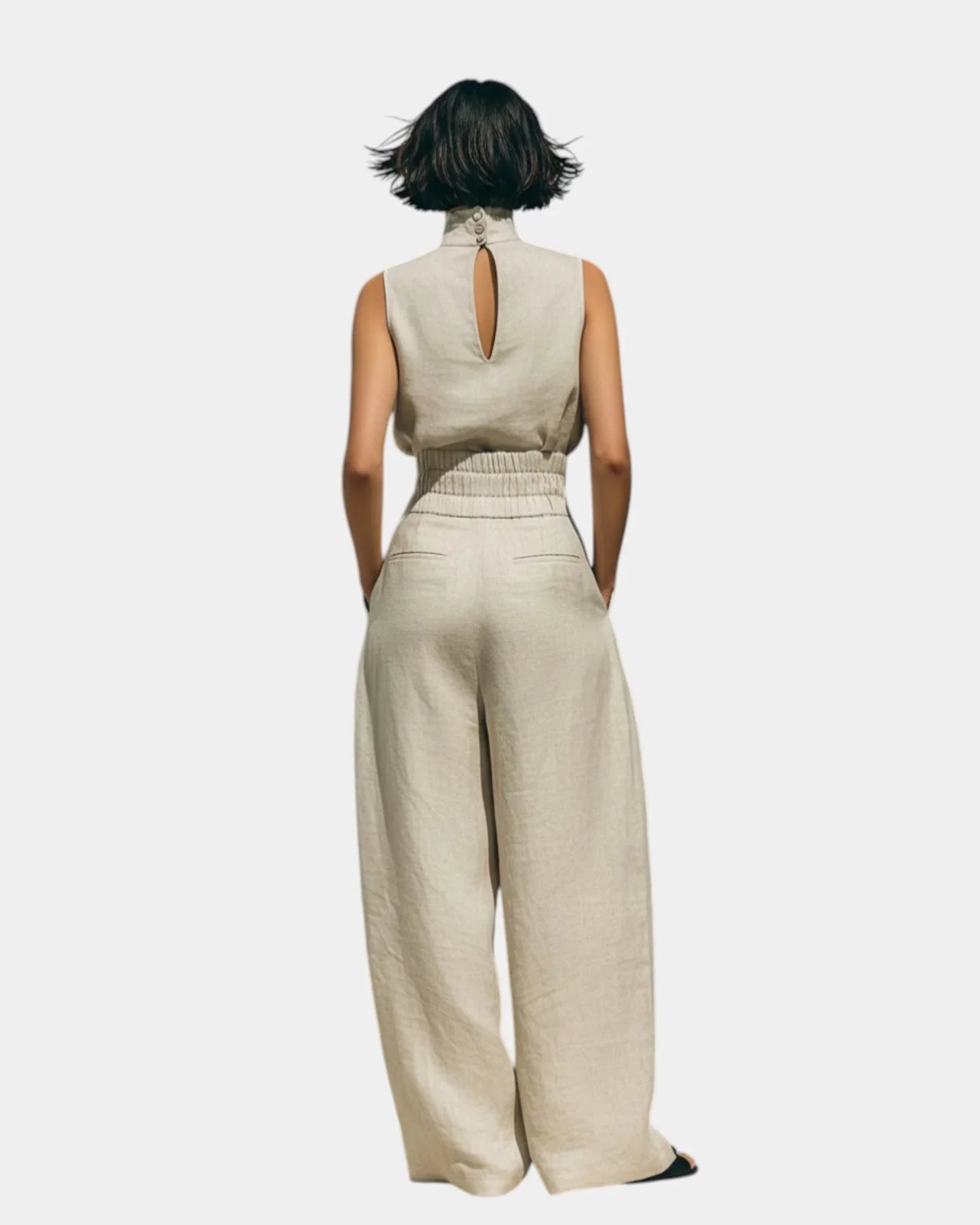 Falyne | Minimalistische tanktop en brede broek set
