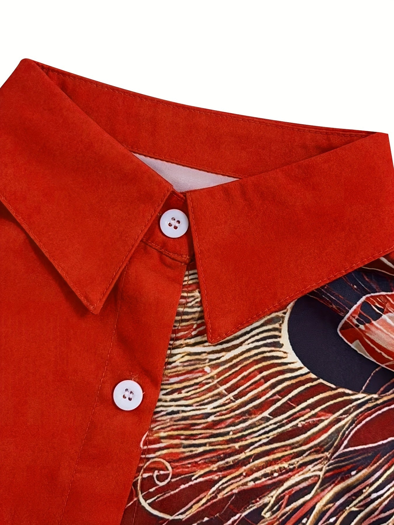 Knopen Voor Blouse - Pauwenprint & Reverskraag Ontwerp