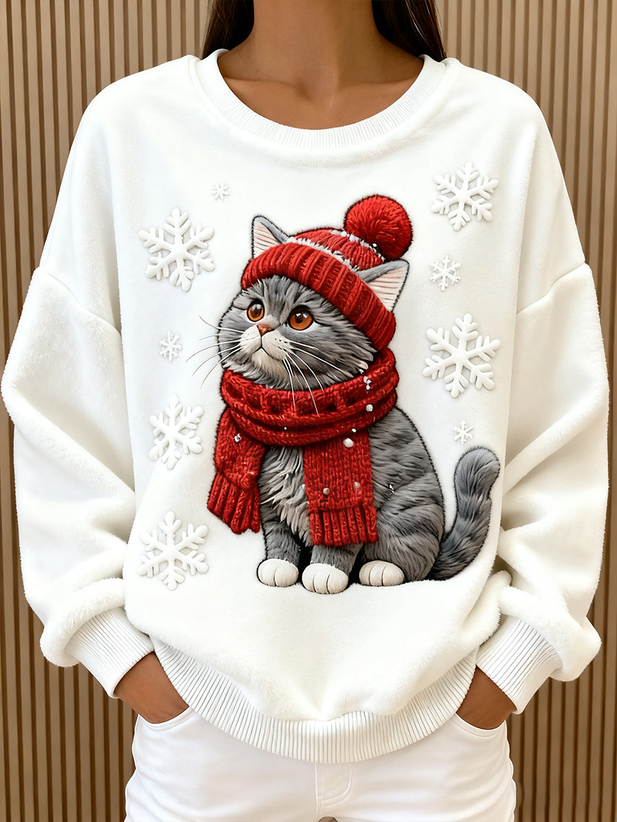 Aino - Kersttrui met knuffelkat