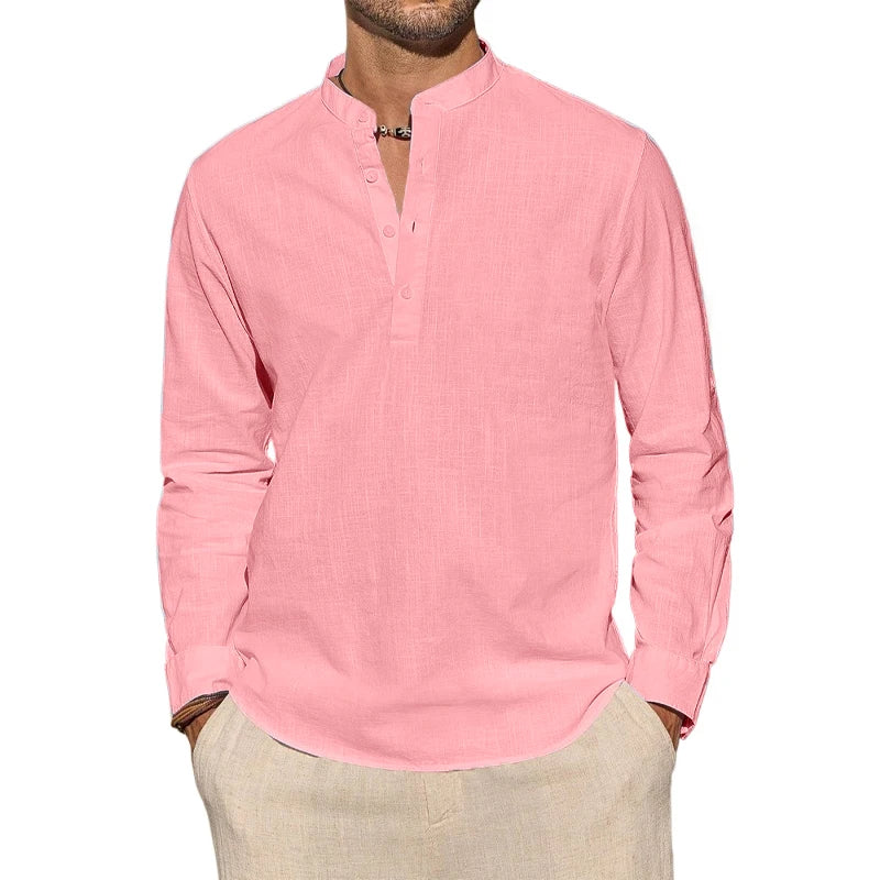 Elegant katoenen Henley-shirt
