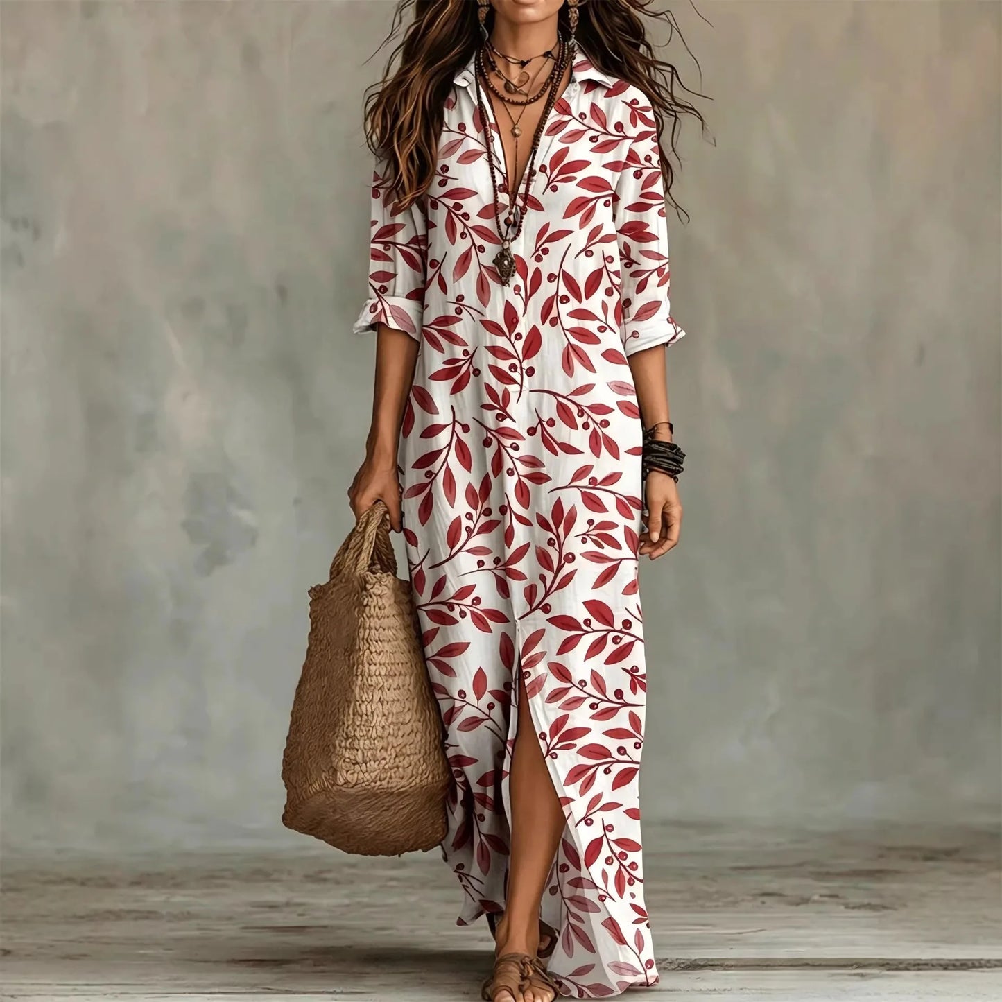 Olivia™ | Chemisierjurk met botanische print