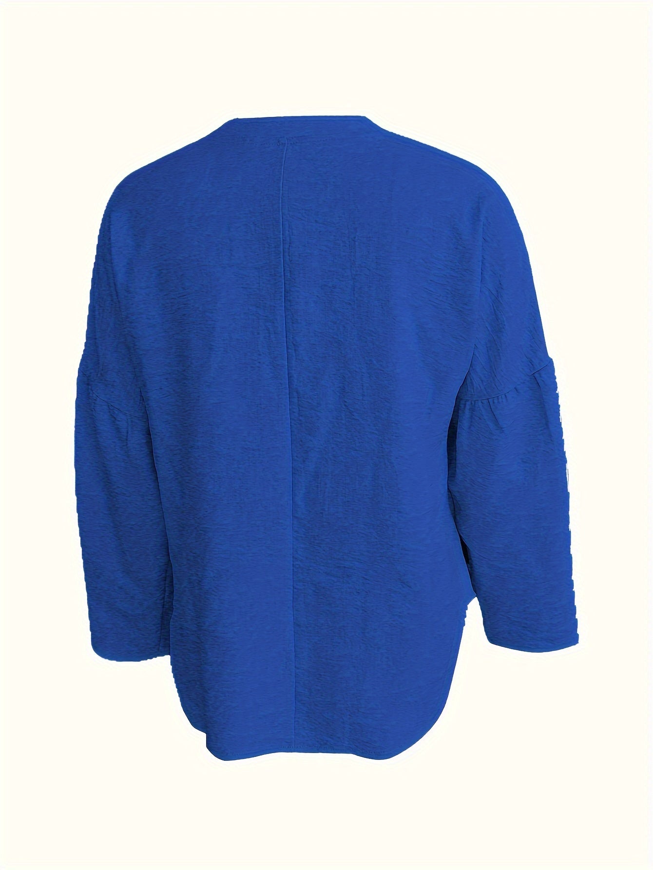 V-Hals Lange Mouwen Shirt - Relaxed Fit en Lichtgewicht Stof