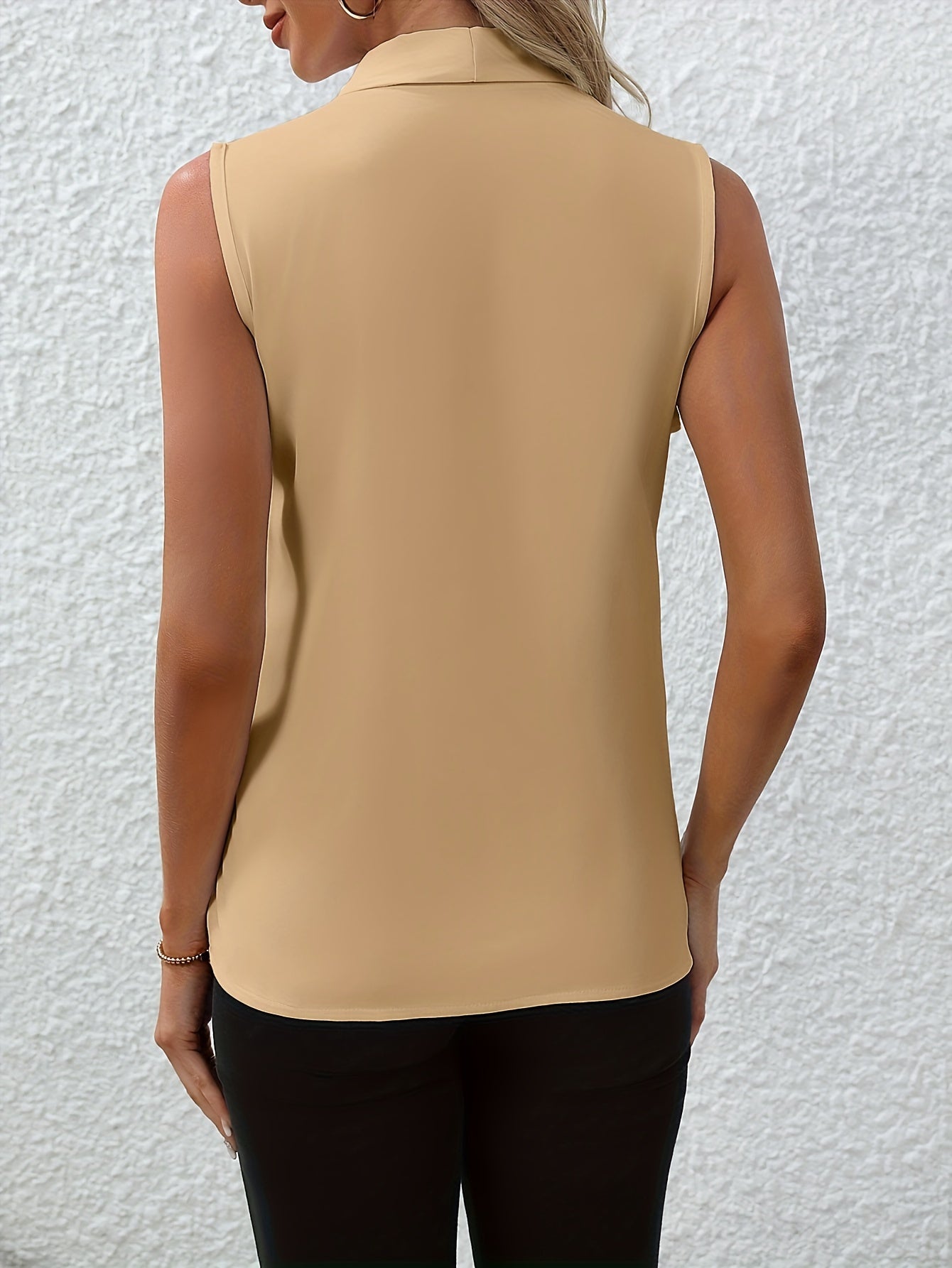 V-Hals Mouwloze Blouse - Lichtgewicht Stof & Ruime Pasvorm