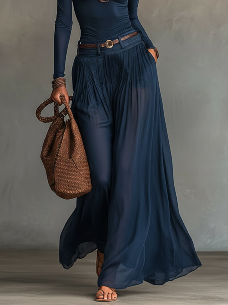 Vittoria | Compleet met Monoshoulder Body en Maxi Rok in Transparante Chiffon