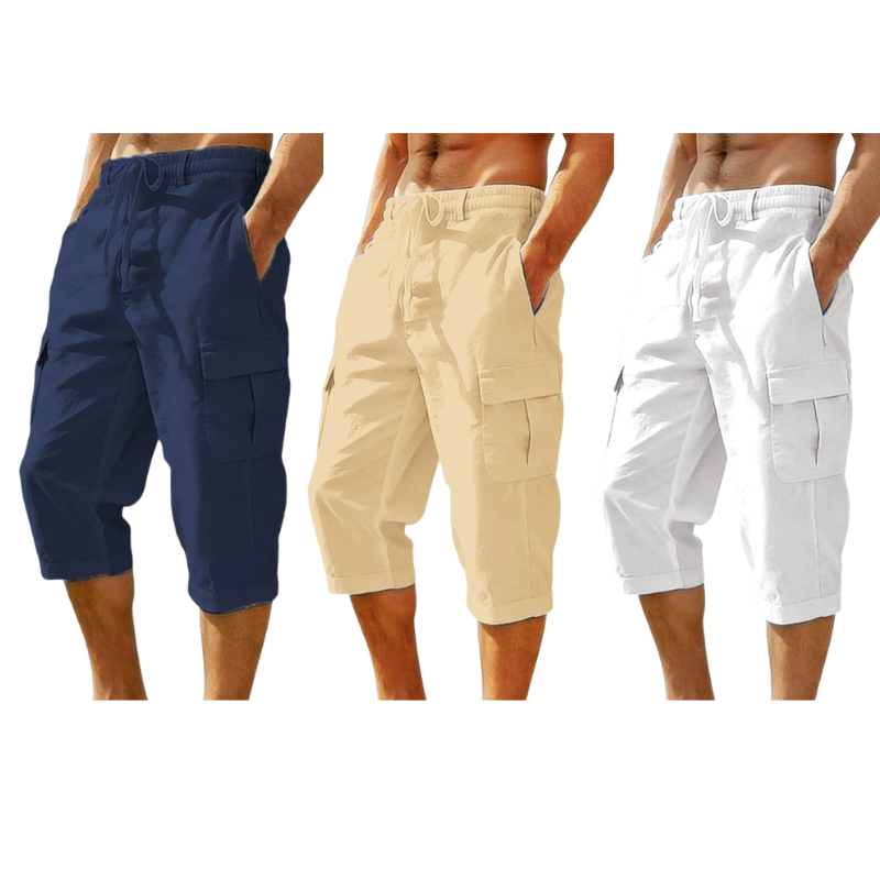 👖Cargo-capribroek van gemengd linnen voor heren🌬️ Licht, ademend en ontworpen voor comfort