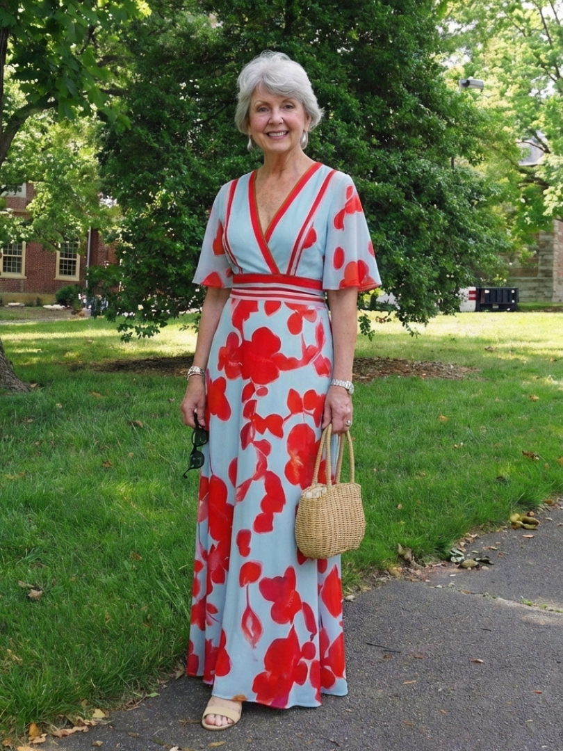 Corinne | V-hals Korte Mouw Bloemenjurk