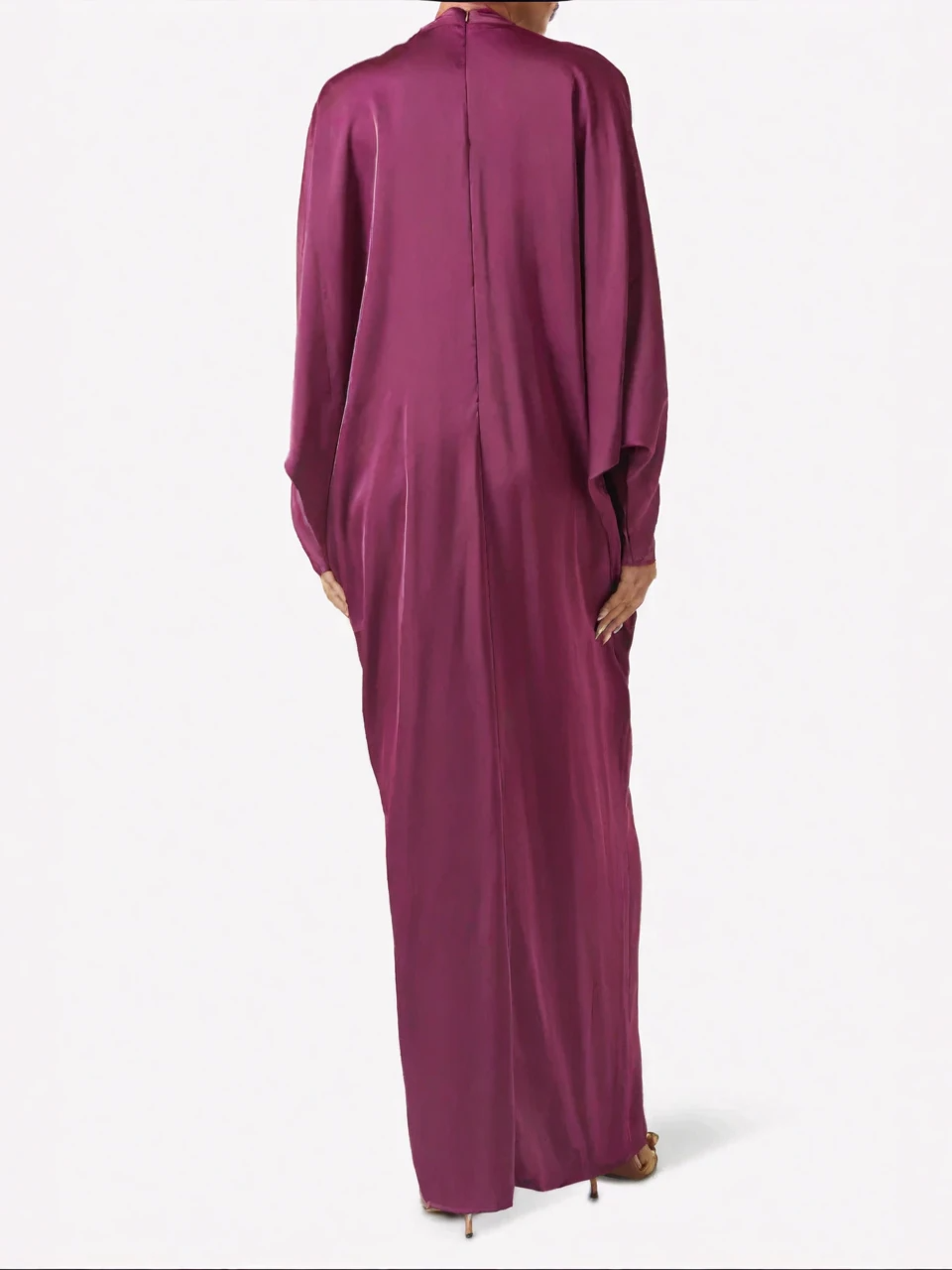 Magenta Satijnen Maxi Jurk in Satijn