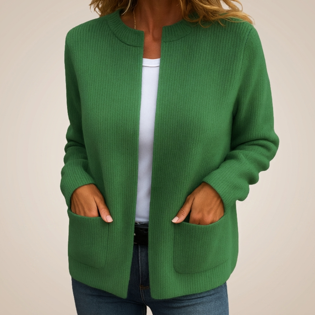 Colette | Warme gebreide vest met rits en zakken