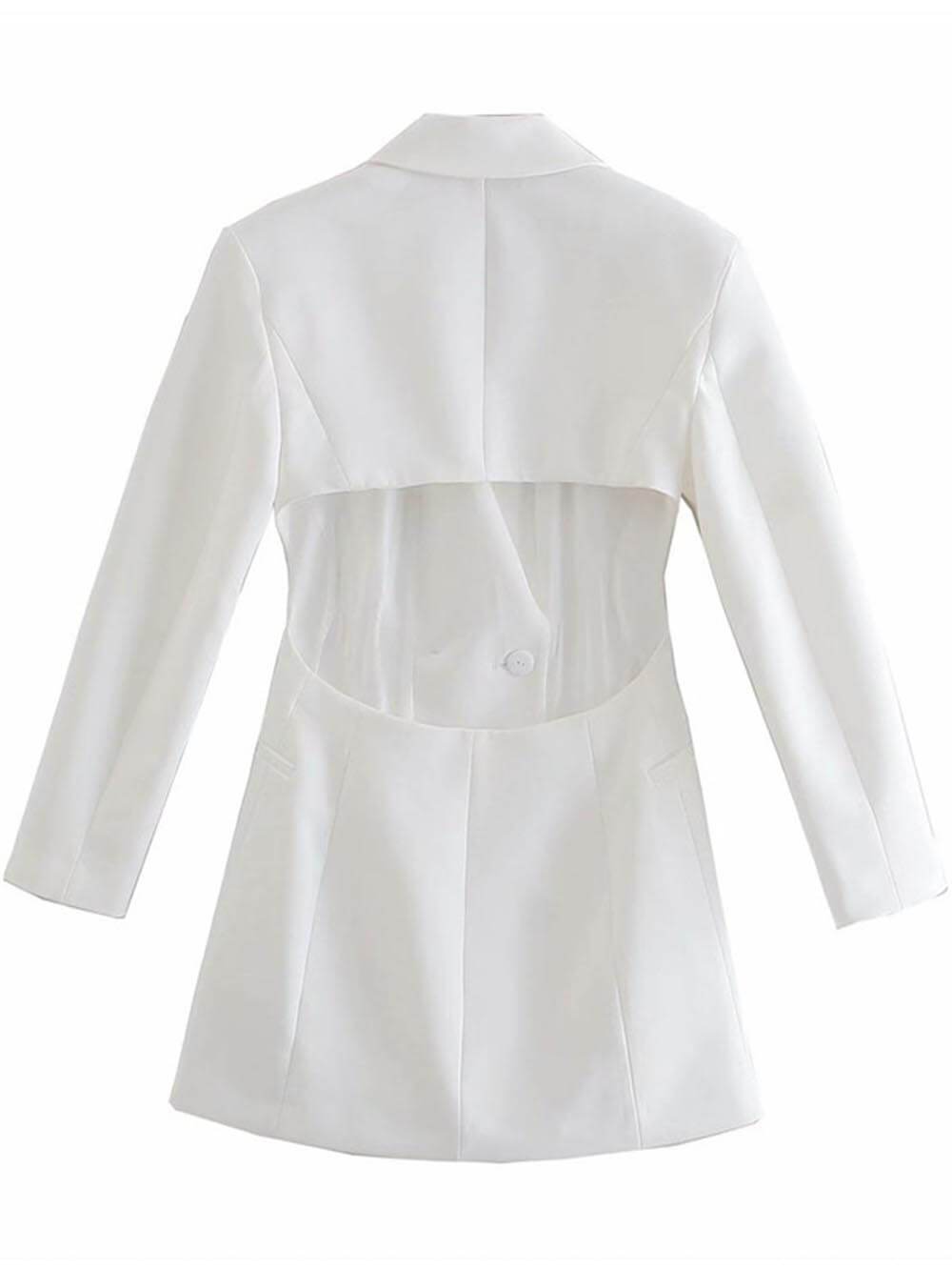 Klassieke Open-Back Dubbelzijdige Blazer Jurk