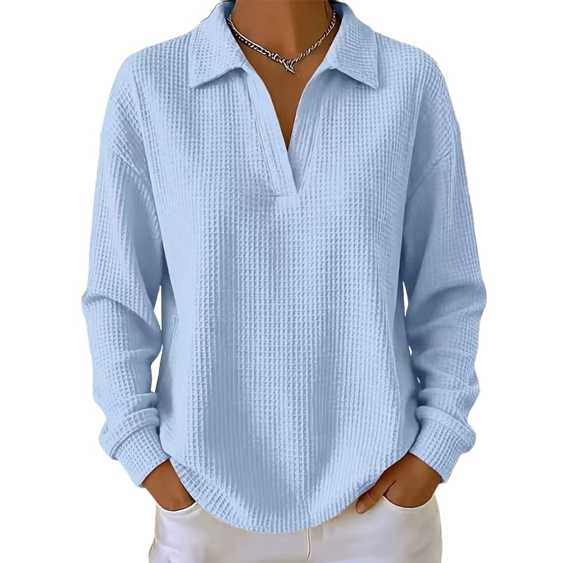 ✨Gebreide top met lange mouwen en V-hals voor dames