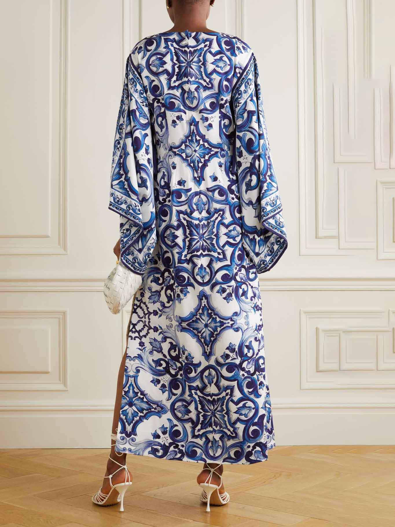 Unieke Exquise Gedrukte Losse Robe Maxi Jurk