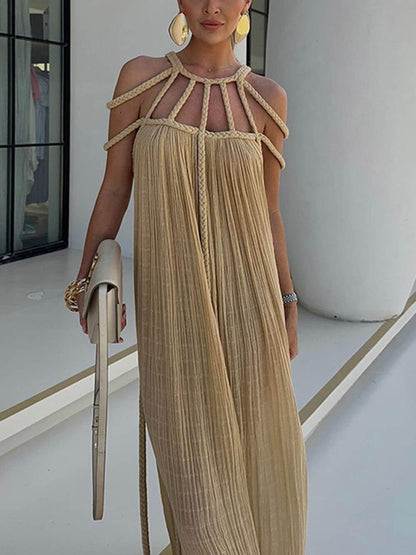 Draped Braids Cover Up Maxi Jurk