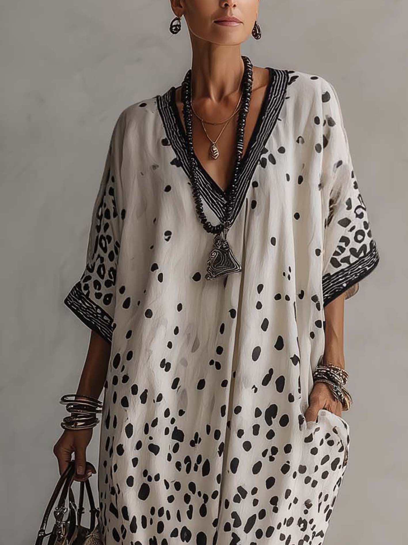 Gradiënt Luipaard Chiffon Maxi Jurk