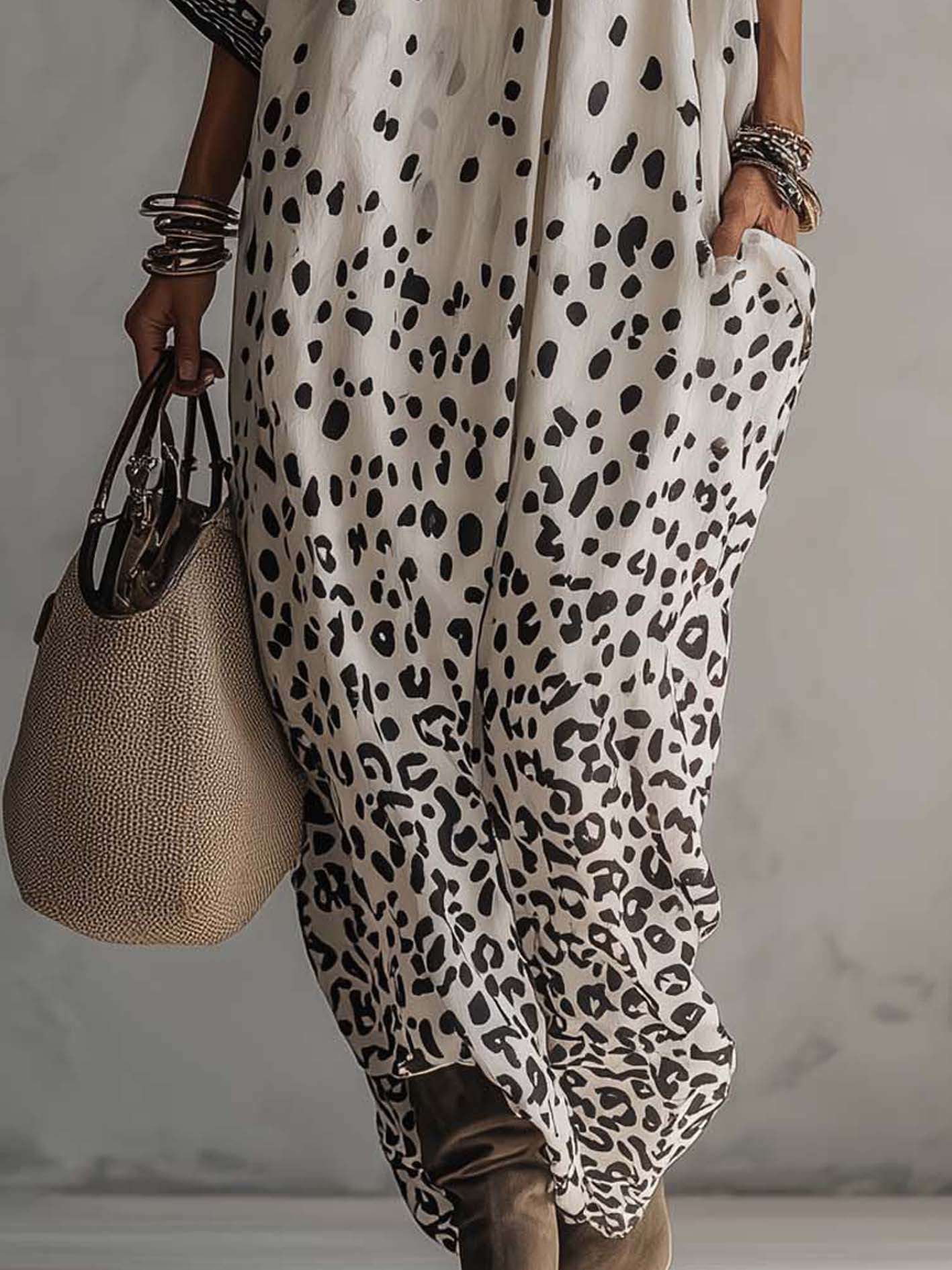 Gradiënt Luipaard Chiffon Maxi Jurk